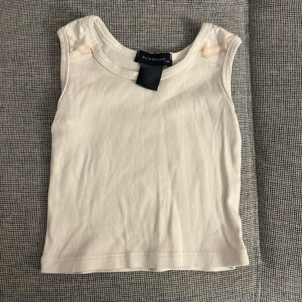 Burberry White Tank Top 12M EUC